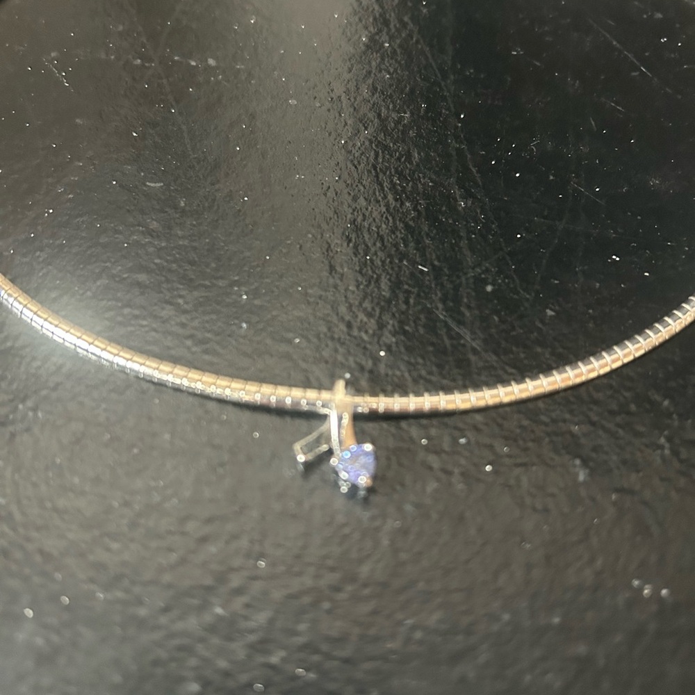 Safi Kilima Pure Tanzanite Necklace Sterling Silver Snake Chain